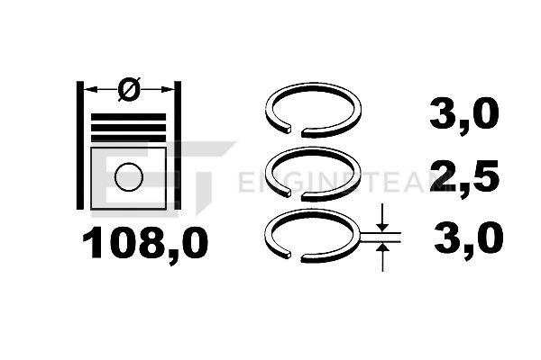 ET ENGINETEAM Комплект поршневых колец R1003000